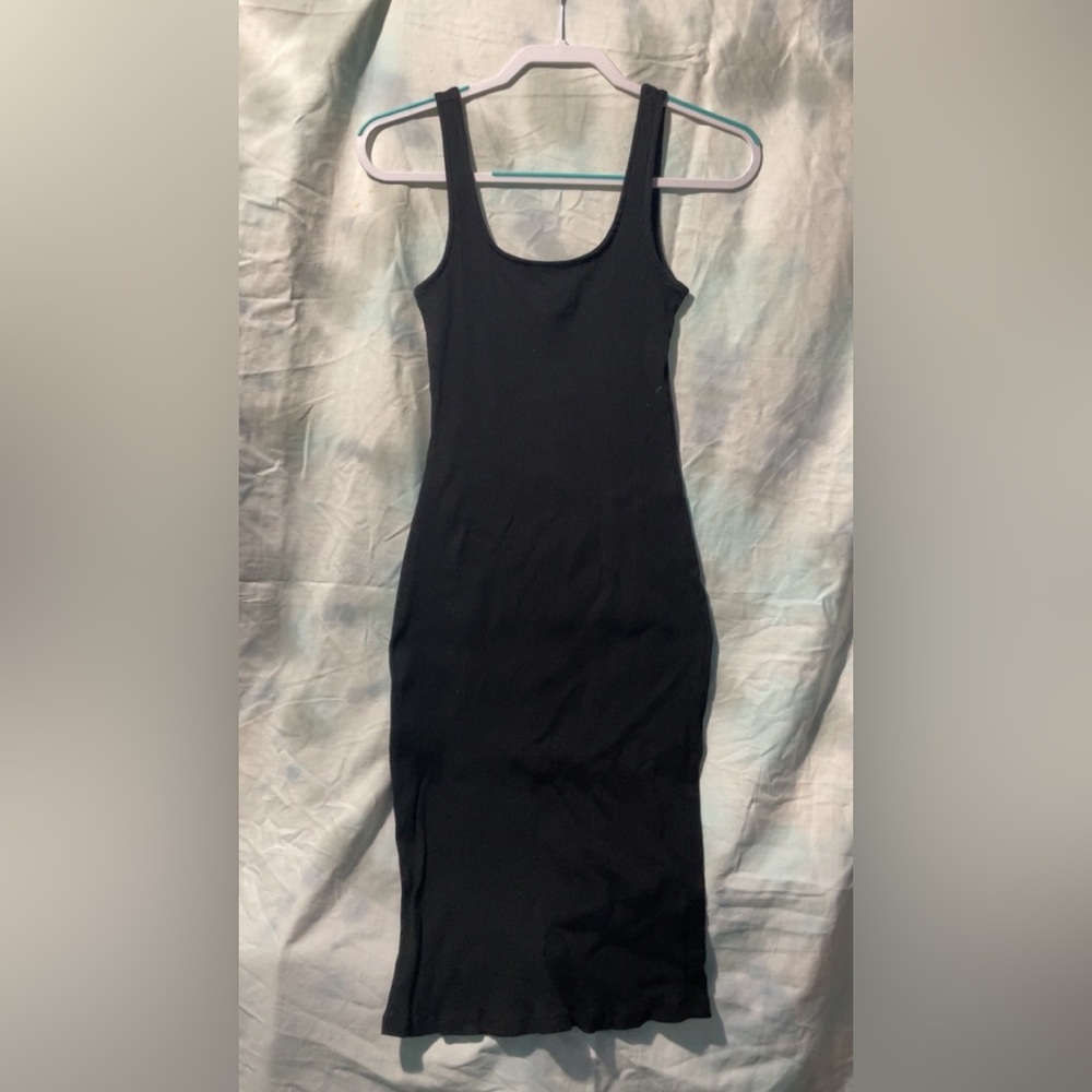 Black midi dress